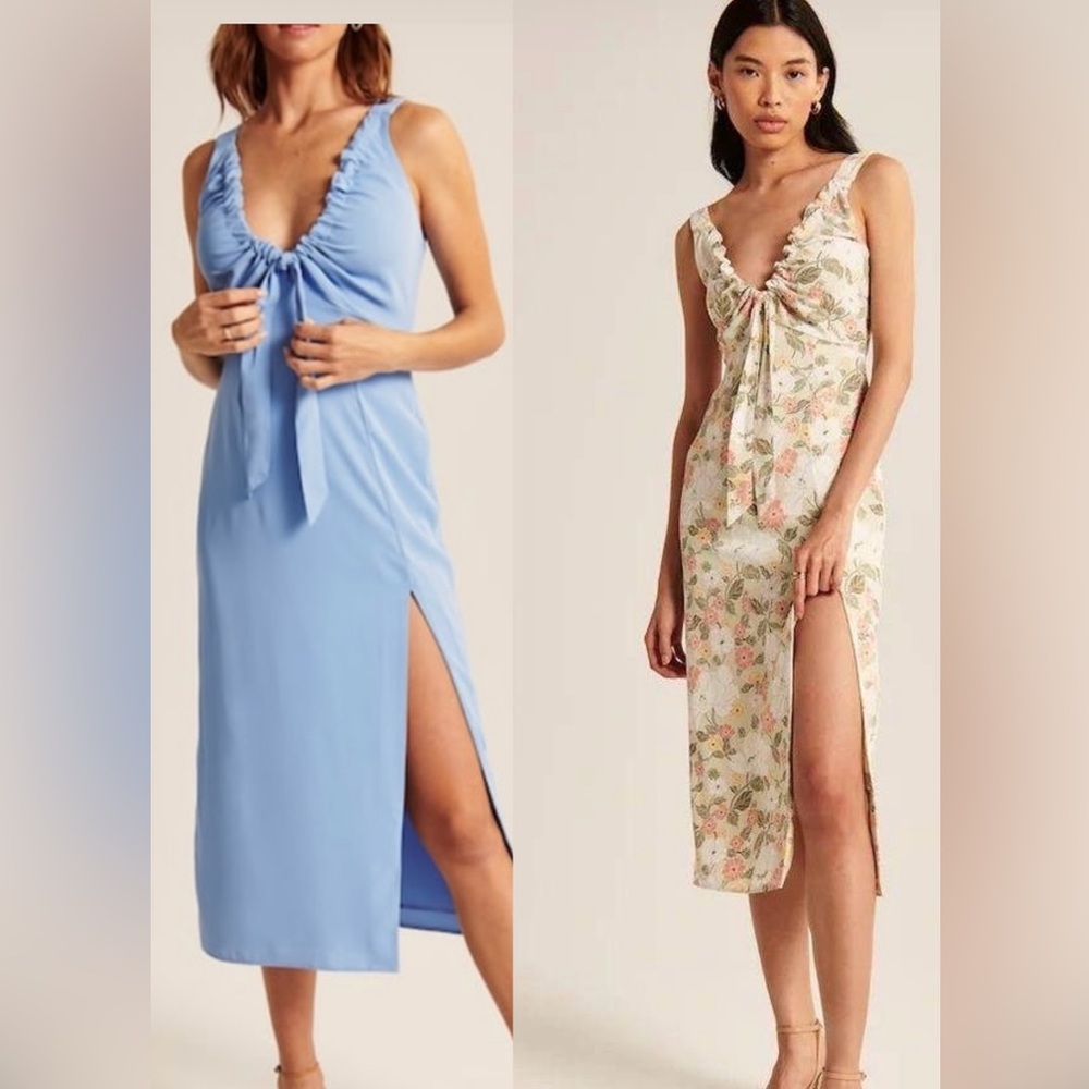 TWO Abercrombie Cinched Neck Slip Midi Dress